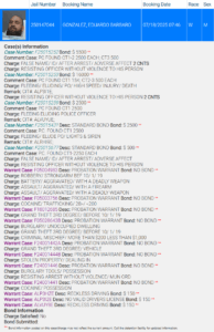 A jail roster entry for Eduardo Barbaro Gonzalez showing his mugshot, booking number, race, sex, and booking date. Lists multiple cases with charges, bond amounts, comments, and related agencies.