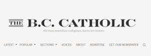 Site header for B.C. Catholic