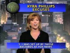 Screencap of Kyra Phillips on Letterman doing her 'Top 10' list.