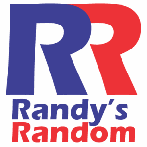 Logo with a large blue “R” and a large red “R” above the blue text “Randy’s” and red text “Random.”