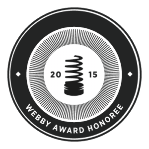 The 'award': an 'honoree' graphic for the 2015 Webby Awards.