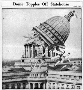 Photo of the dome "collapsing."