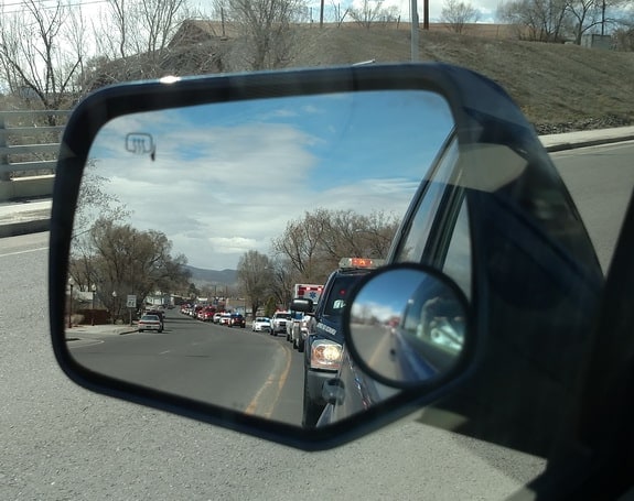 Rear-view-mirror view