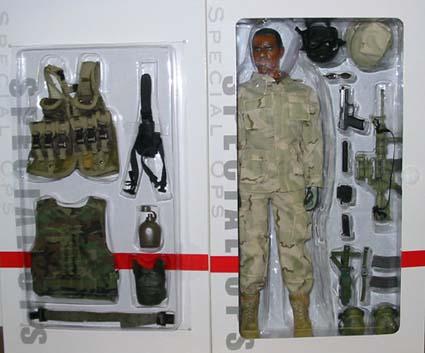 Action figure in package, with accessories