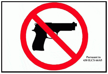 Sticker 'prohibiting' guns pursuant to Illinois law