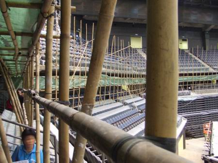 Venetian Macao arena, with bamboo scaffolding.