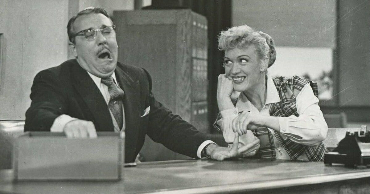 1950s TV comedy scene.