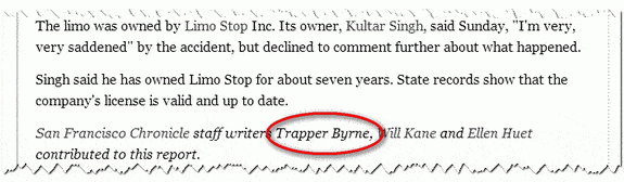 Trapper Byrne... contributed to this report.
