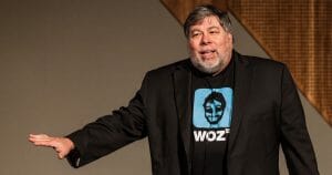Wozniak speaking at an event.